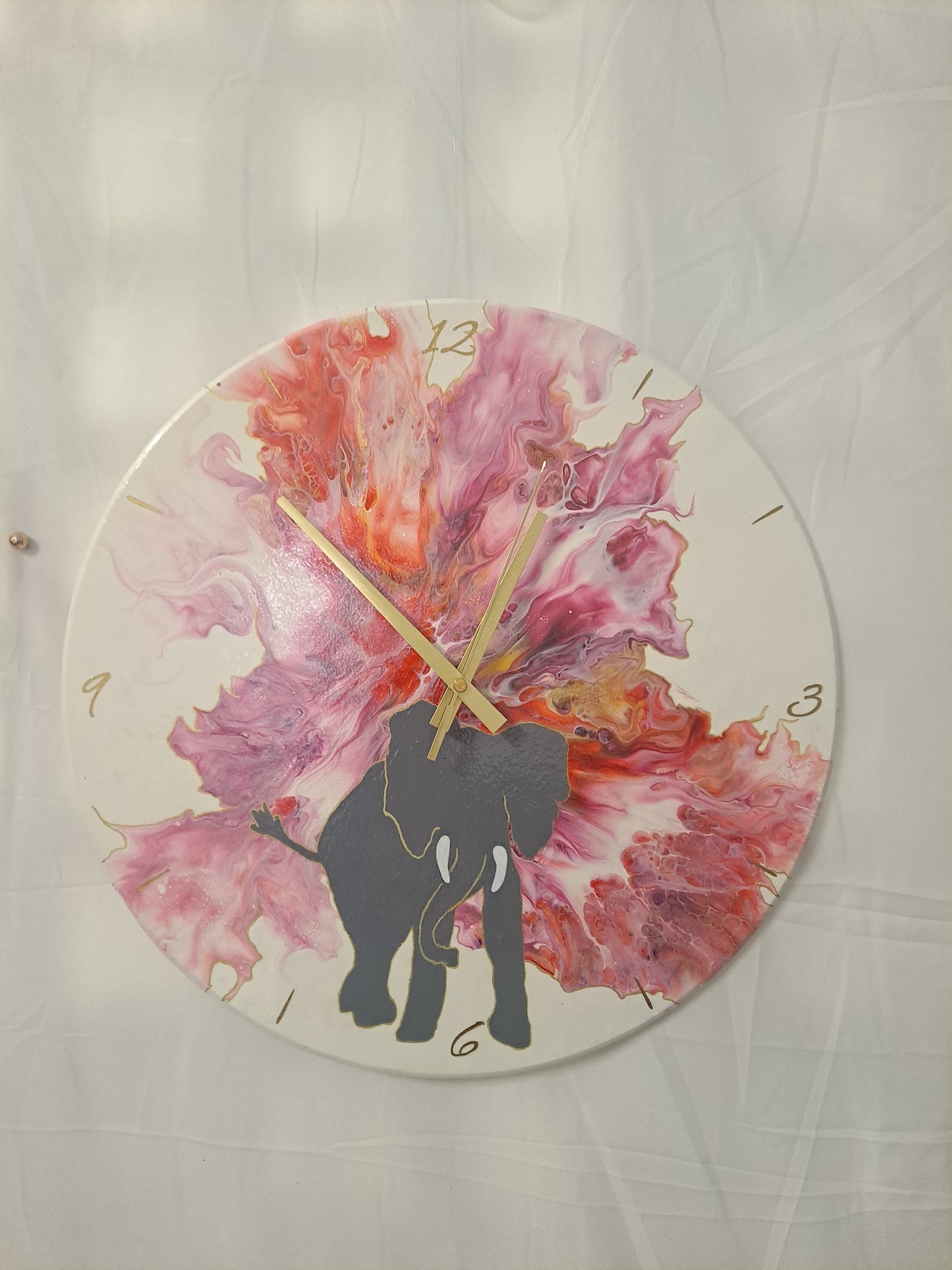 Pink Elephant - 40cm Clock