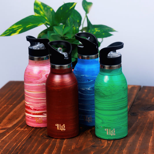 Kid's 400ml Insulated Water Bottle with Straw and Handle