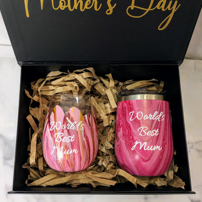 Wishful Wine 2 Piece Drinkware Gift Set - Mother's Day Edition