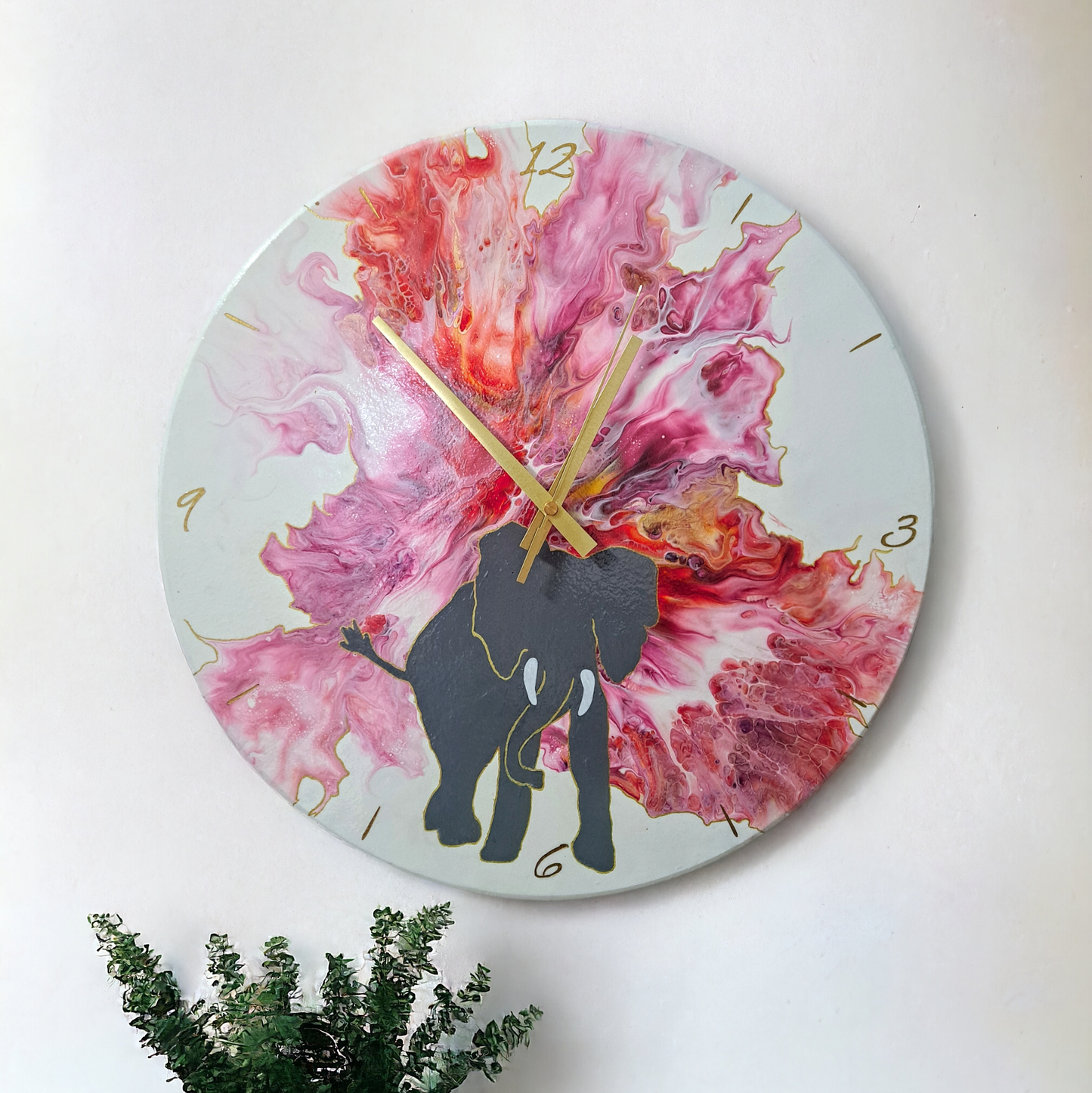 Pink Elephant - 40cm Clock