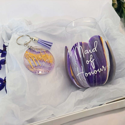 Be My Bridesmaid Drinkware and Keychain Gift Set Lilly Loves Gifts 