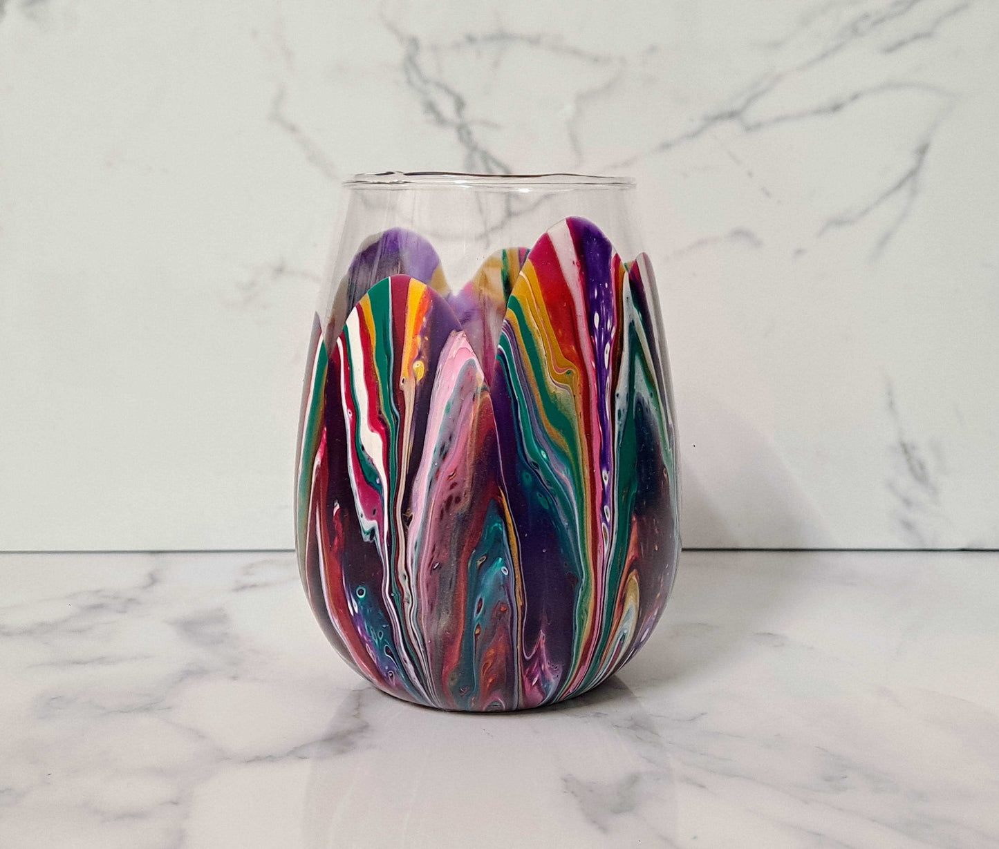 Stemless Wine Glass - Limited Colours Lilly Loves Gifts Multi Mix 