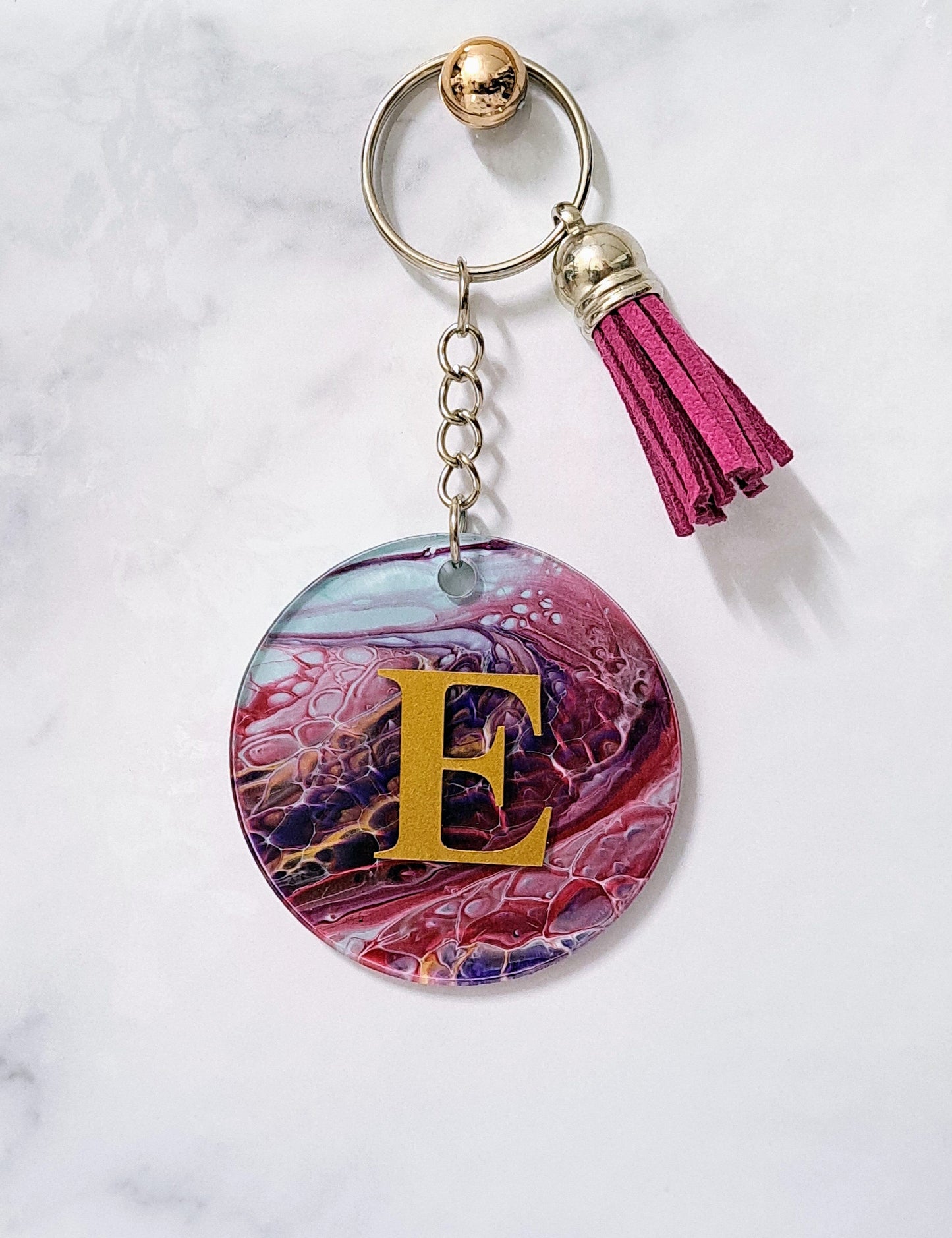 Keychain with Monogram Letter Lilly Loves Gifts Berry Bowl Mix 