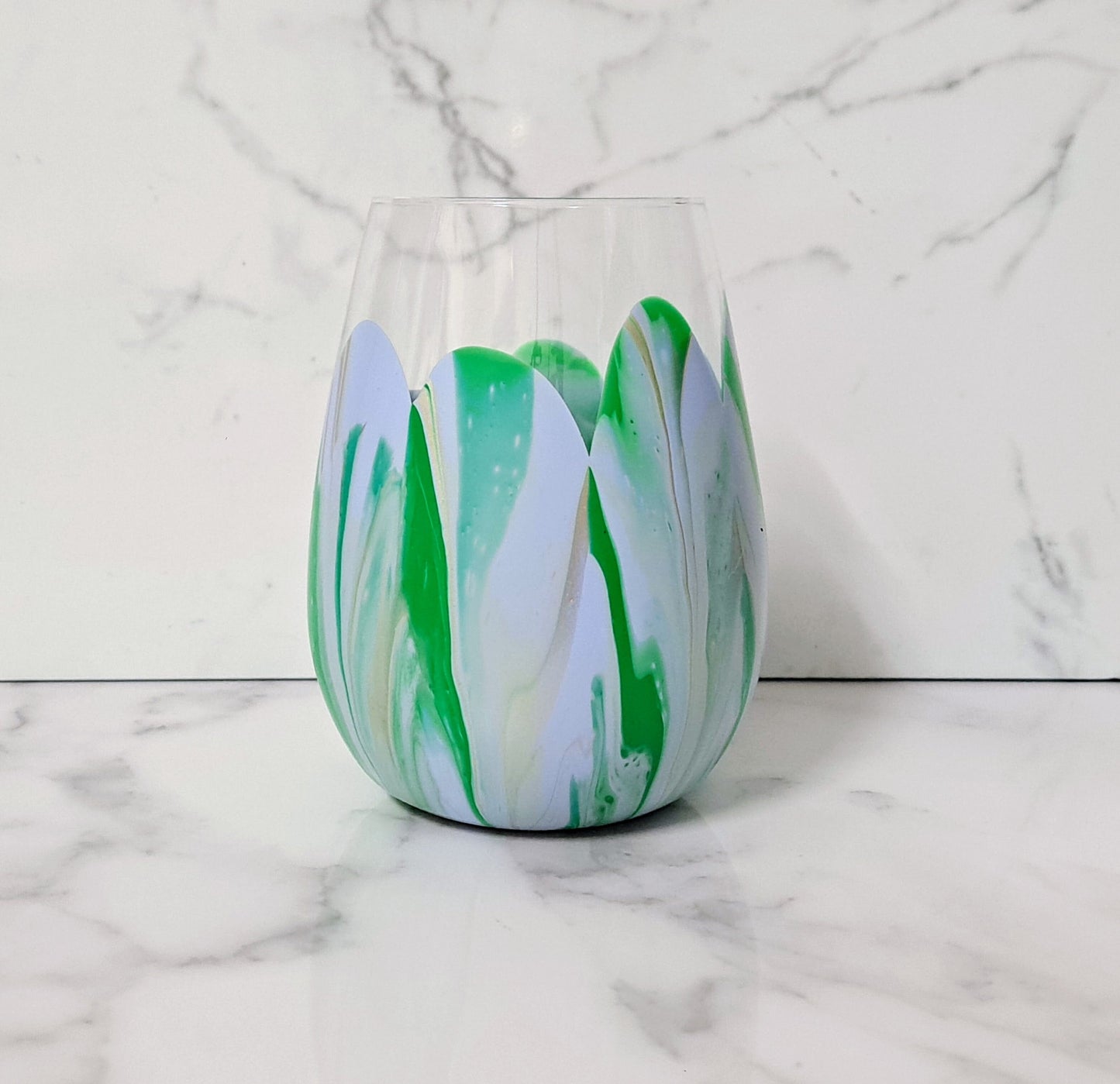 Stemless Wine Glass - Limited Colours Lilly Loves Gifts Light Green Grey 