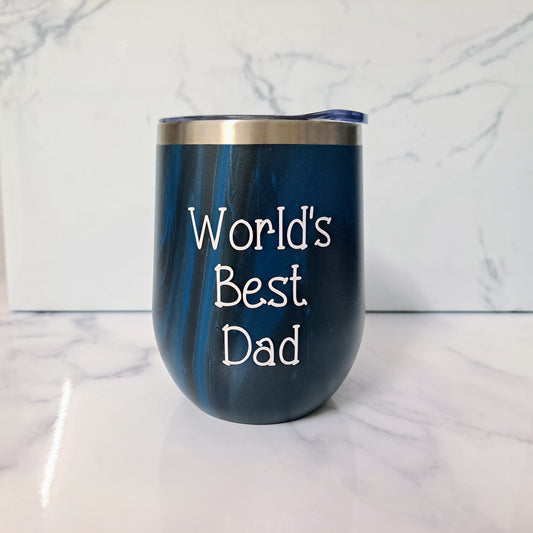 Wine and Drink Tumbler with Slide Lid - World's Best Dad Lilly Loves Gifts 